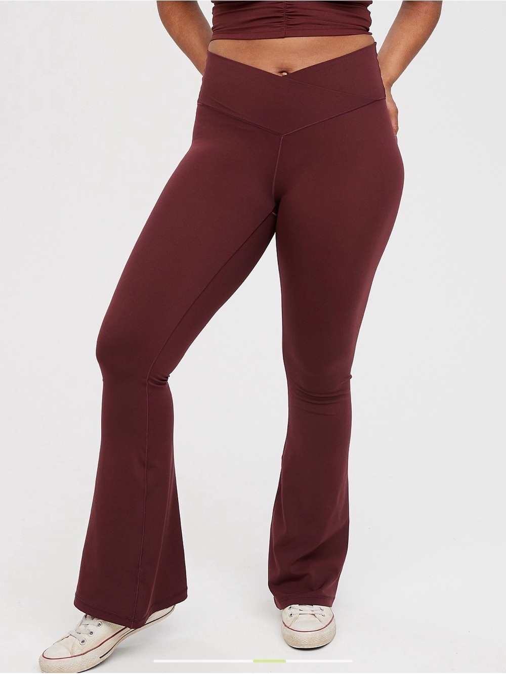 Offline by Aerie “Real Me” High Waisted Crossover Flare Legging in Royal Berry